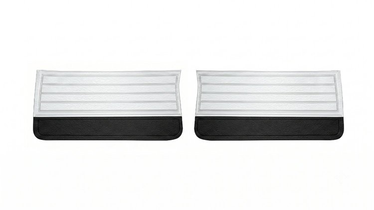 Front Standard Door Panel Set for 1965 Chevrolet Chevelle, El Camino & Malibu, All 2-Door Models [Black/White]