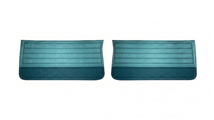 Front Standard Door Panel Set for 1965 Chevrolet Chevelle, El Camino & Malibu, All 2-Door Models [2-Tone Turquoise]
