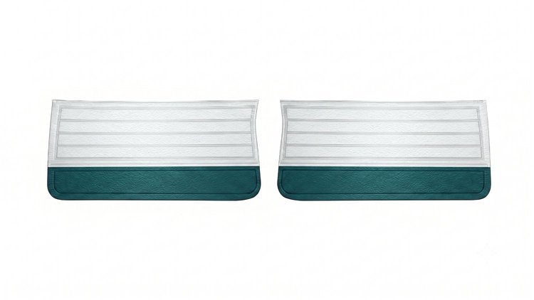 Front Standard Door Panel Set for 1965 Chevrolet Chevelle, El Camino & Malibu, All 2-Door Models [White/Aqua]