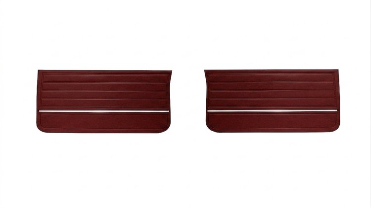 Front Deluxe Door Panel Set for 1965 Chevrolet Chevelle El Camino, Malibu, All 2-Door Models [Red]