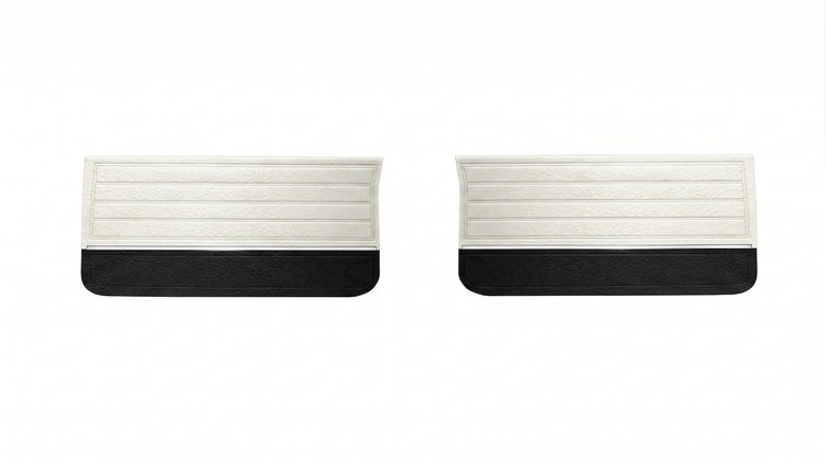 Front Deluxe Door Panel Set for 1965 Chevrolet Chevelle El Camino, Malibu, All 2-Door Models [Black/White]