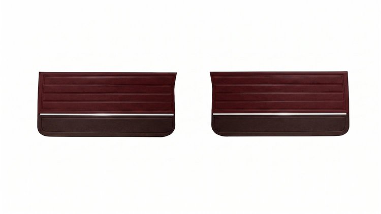 Front Deluxe Door Panel Set for 1965 Chevrolet Chevelle El Camino, Malibu, All 2-Door Models [2-Tone Red]