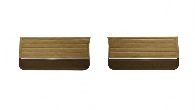 Front Deluxe Door Panel Set for 1965 Chevrolet Chevelle El Camino, Malibu, All 2-Door Models [2-Tone Saddle]