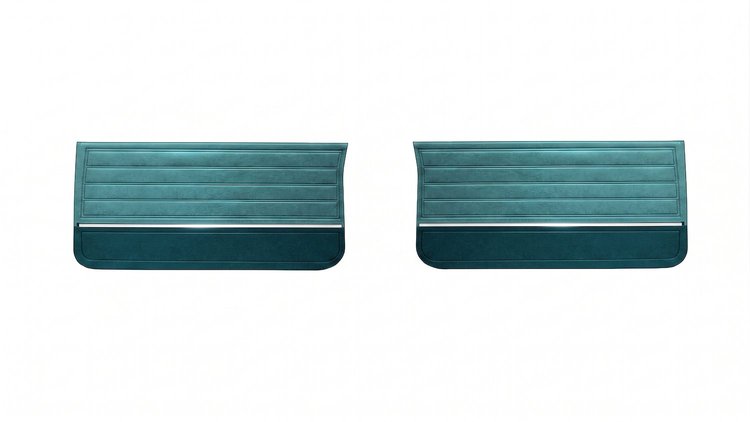 Front Deluxe Door Panel Set for 1965 Chevrolet Chevelle El Camino, Malibu, All 2-Door Models [2-Tone Turquoise]