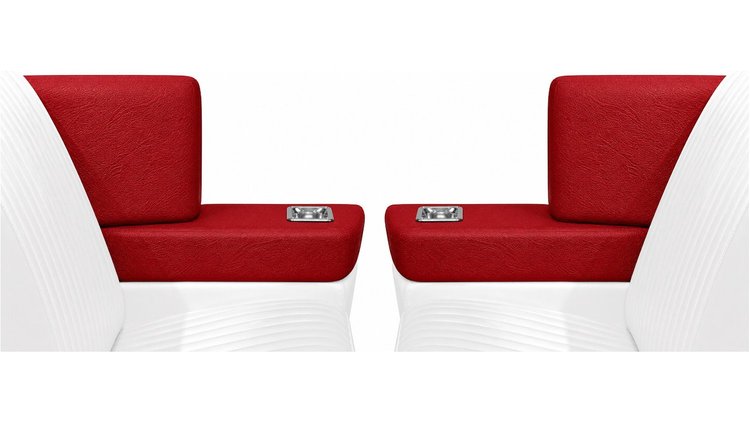Rear Armrest Cover Set for 1965-1967 Chevrolet Chevelle, Malibu Convertible [Red]