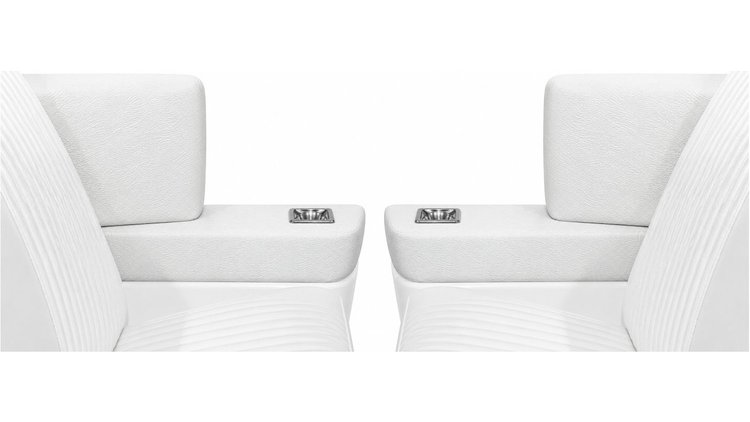 Rear Armrest Cover Set for 1965-1967 Chevrolet Chevelle, Malibu Convertible [White]