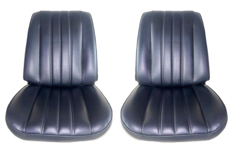 Front Bucket Seat Upholstery Kit for 1966 Chevrolet Chevelle, El Camino, Malibu, 4-Piece [Madrid Grain Vinyl Black]