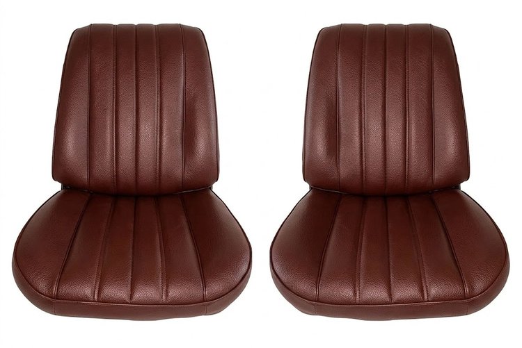 Front Bucket Seat Upholstery Kit for 1966 Chevrolet Chevelle, El Camino, Malibu, 4-Piece [Madrid Grain Vinyl Bronze]