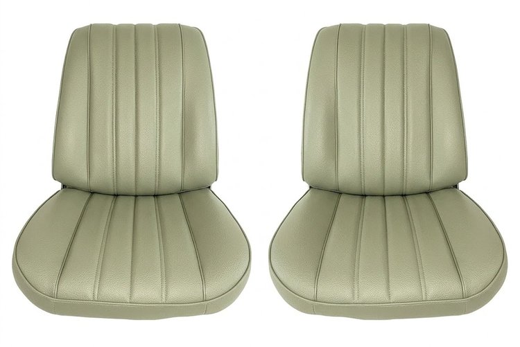 Front Bucket Seat Upholstery Kit for 1966 Chevrolet Chevelle, El Camino, Malibu, 4-Piece [Madrid Grain Vinyl Fawn]