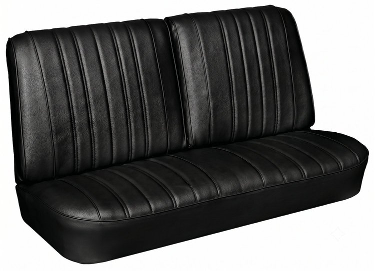Front Split Back Bench Seat Upholstery Kit for 1966 Chevrolet Chevelle, El Camino, Malibu, 4-Piece [Madrid Grain Vinyl Black]
