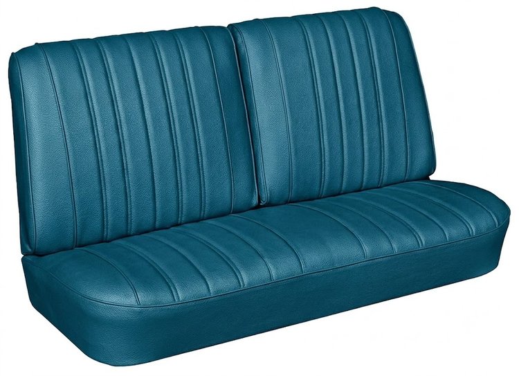 Front Split Back Bench Seat Upholstery Kit for 1966 Chevrolet Chevelle, El Camino, Malibu, 4-Piece [Madrid Grain Vinyl Bright Bl