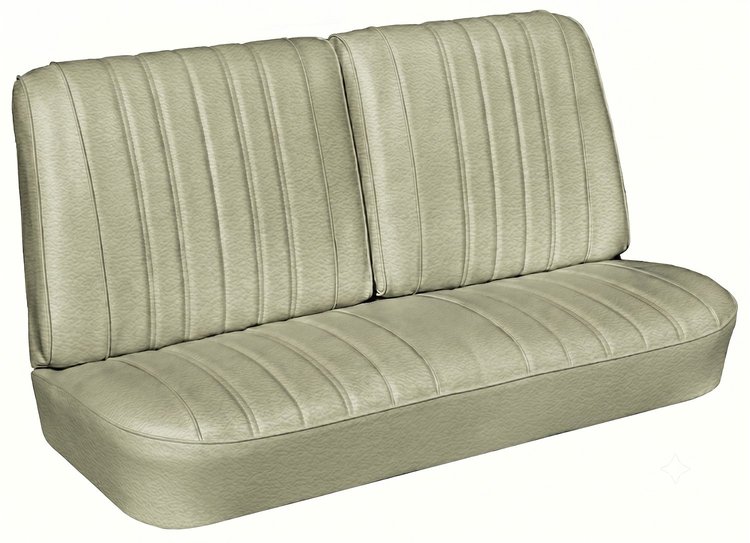 Front Split Back Bench Seat Upholstery Kit for 1966 Chevrolet Chevelle, El Camino, Malibu, 4-Piece [Madrid Grain Vinyl Fawn]