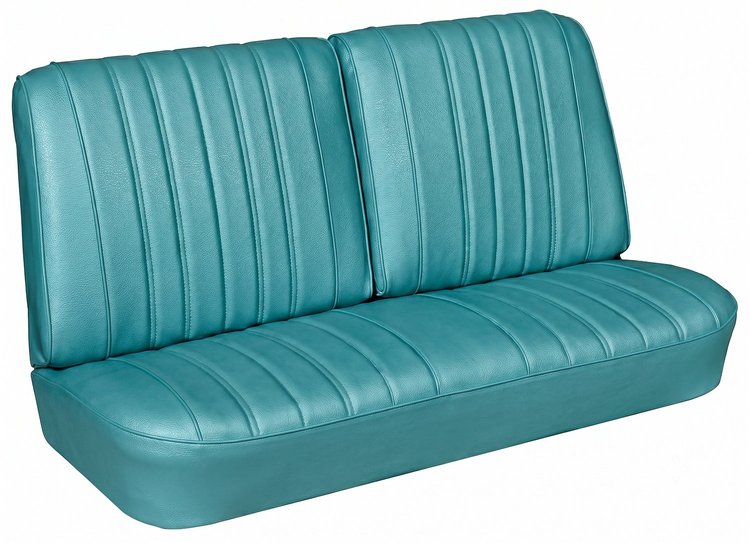 Front Split Back Bench Seat Upholstery Kit for 1966 Chevrolet Chevelle, El Camino, Malibu, 4-Piece [Madrid Grain Vinyl Turquoise