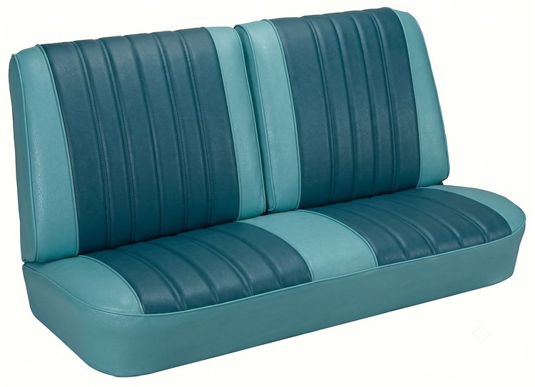 Front Split Back Bench Seat Upholstery Kit for 1966 Chevrolet Chevelle, El Camino, Malibu, 4-Piece [Madrid Grain Vinyl 2-Tone Tu