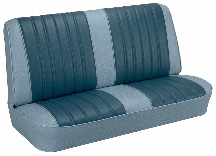 Rear Seat Upholstery Kit for 1966 Chevrolet Chevelle, Malibu, Coupe, Hardtop, 2-Piece [Madrid Grain Vinyl 2-Tone Blue]