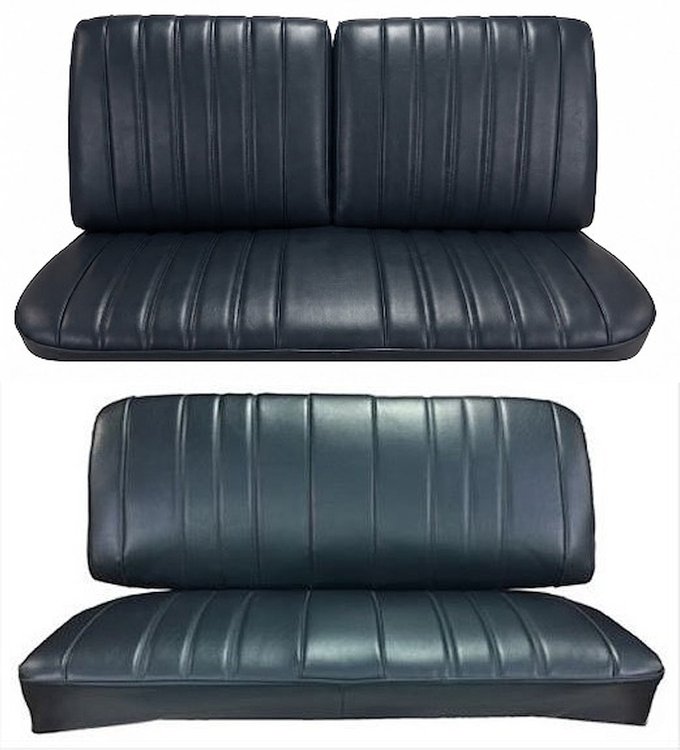 Front Split Back Bench & Rear Seat Upholstery Kit for 1966 Chevy Chevelle & Malibu, Coupe, Hardtop [Madrid Grain Vinyl Black]