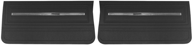 Front Standard Door Panel Set for 1966 Chevrolet Chevelle, El Camino & Malibu, All 2-Door Models [Black]
