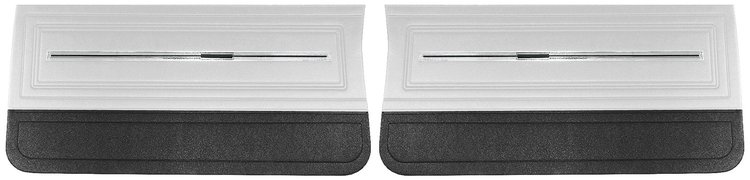 Front Standard Door Panel Set for 1966 Chevrolet Chevelle, El Camino & Malibu, All 2-Door Models [Black/White]