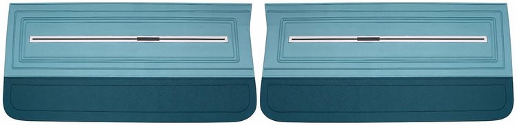 Front Standard Door Panel Set for 1966 Chevrolet Chevelle, El Camino & Malibu, All 2-Door Models [2-Tone Turquoise]