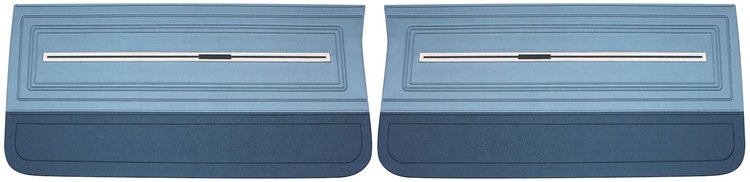 Front Standard Door Panel Set for 1966 Chevrolet Chevelle, El Camino & Malibu, All 2-Door Models [2-Tone Blue]