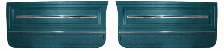 Front Deluxe Door Panel Set for 1966 Chevrolet Chevelle, El Camino & Malibu, All 2-Door Models [Turquoise]
