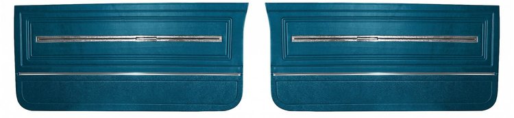 Front Deluxe Door Panel Set for 1966 Chevrolet Chevelle, El Camino & Malibu, All 2-Door Models [Bright Blue]