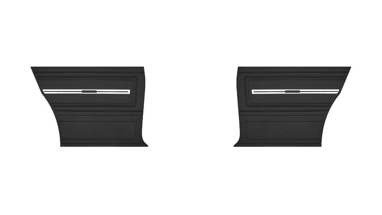 Rear Standard Side Panel Set for 1966 Chevrolet Chevelle, Malibu, Coupe/Hardtop [Black]