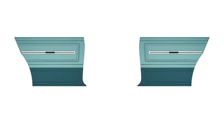 Rear Standard Side Panel Set for 1966 Chevrolet Chevelle, Malibu, Coupe/Hardtop [2-Tone Turquoise]