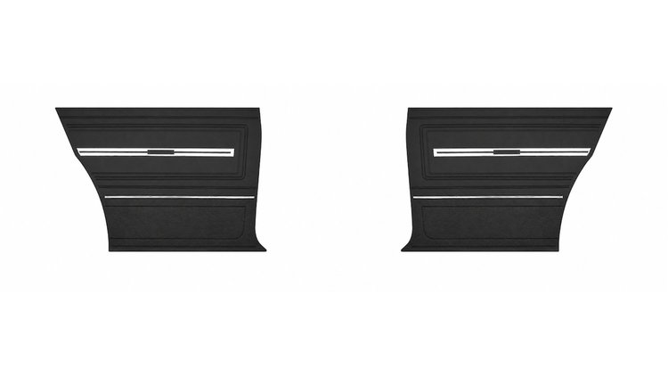 Rear Deluxe Side Panel Set for 1966 Chevrolet Chevelle, Malibu, Coupe/Hardtop [Black]