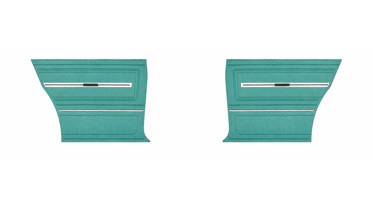 Rear Deluxe Side Panel Set for 1966 Chevrolet Chevelle, Malibu, Coupe/Hardtop [Turquoise]