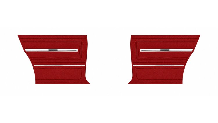 Rear Deluxe Side Panel Set for 1966 Chevrolet Chevelle, Malibu, Coupe/Hardtop [Red]