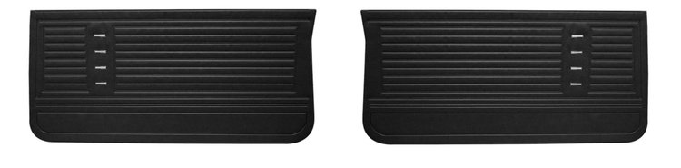 Front Deluxe Door Panel Set for 1967 Chevrolet Chevelle, El Camino, Malibu, 2-Door Models [Black]