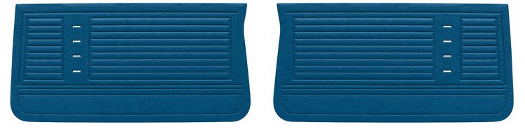 Front Deluxe Door Panel Set for 1967 Chevrolet Chevelle, El Camino, Malibu, 2-Door Models [Bright Blue]
