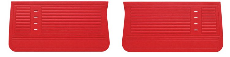 Front Deluxe Door Panel Set for 1967 Chevrolet Chevelle, El Camino, Malibu, 2-Door Models [Red]