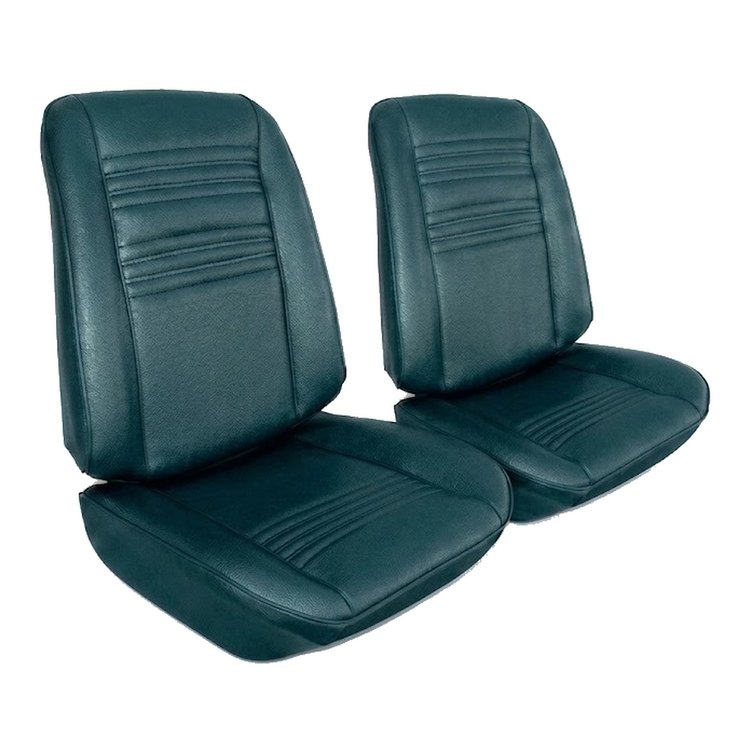 Front Bucket Seat Upholstery Kit for 1967 Chevy Chevelle, El Camino & Malibu [Madrid Grain Vinyl Bright Blue]