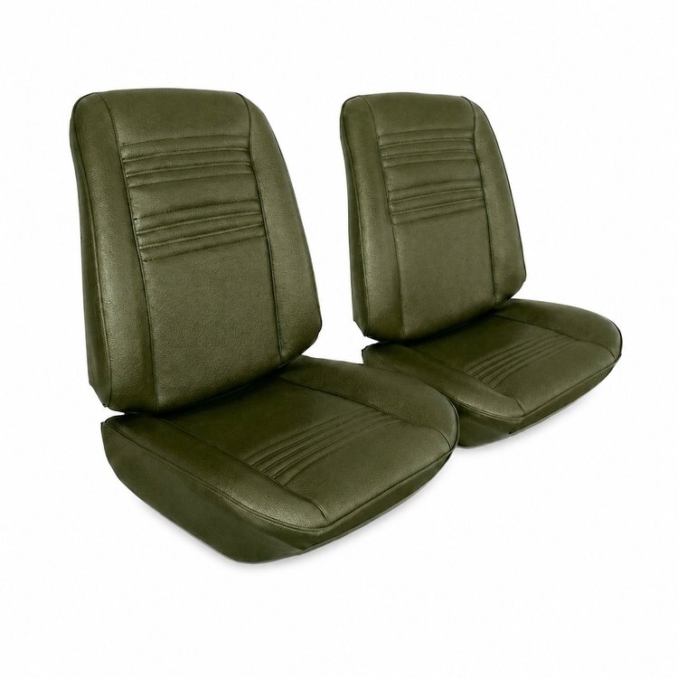 Front Bucket Seat Upholstery Kit for 1967 Chevy Chevelle, El Camino & Malibu [Madrid Grain Vinyl Gold]