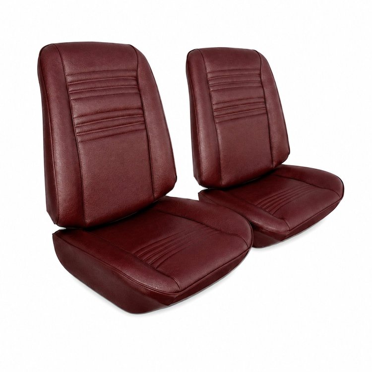 Front Bucket Seat Upholstery Kit for 1967 Chevy Chevelle, El Camino & Malibu [Madrid Grain Vinyl Red]