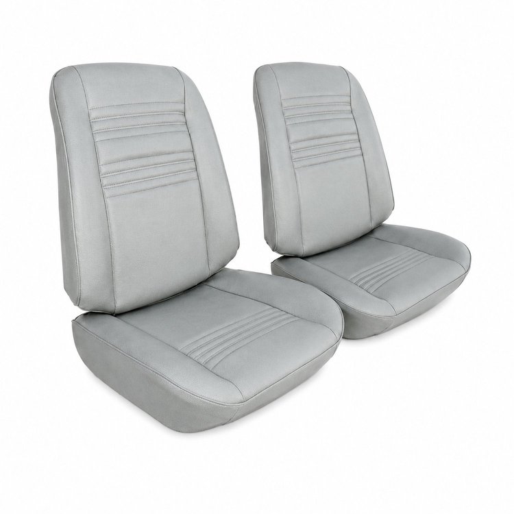 Front Bucket Seat Upholstery Kit for 1967 Chevy Chevelle, El Camino & Malibu [Madrid Grain Vinyl White]