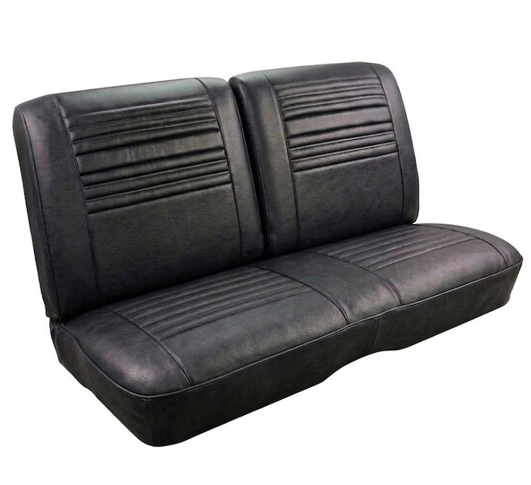 Front Split Back Bench Seat Upholstery Kit for 1967 Chevy Chevelle, El Camino & Malibu [Madrid Grain Vinyl Black]