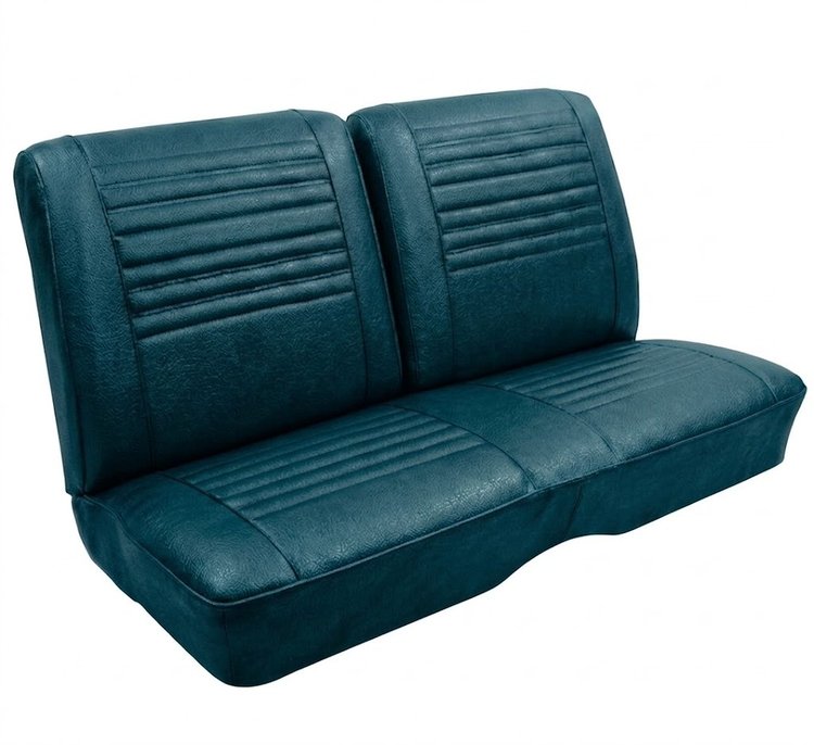 Front Split Back Bench Seat Upholstery Kit for 1967 Chevy Chevelle, El Camino & Malibu [Madrid Grain Vinyl Bright Blue]