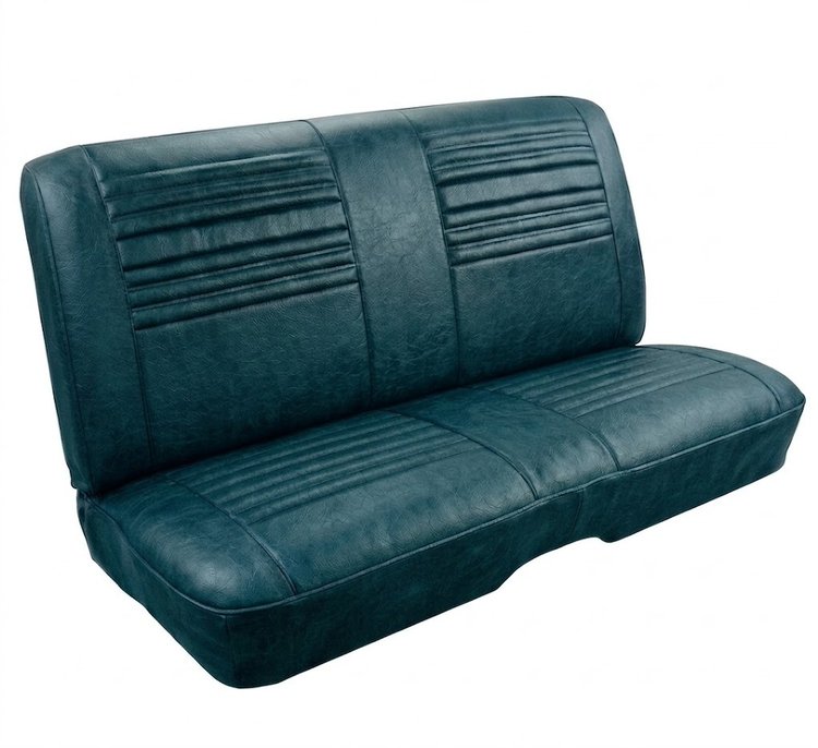 Rear Bench Seat Upholstery Kit for 1967 Chevy Chevelle, Coupe, Hardtop [Madrid Grain Vinyl Bright Blue]