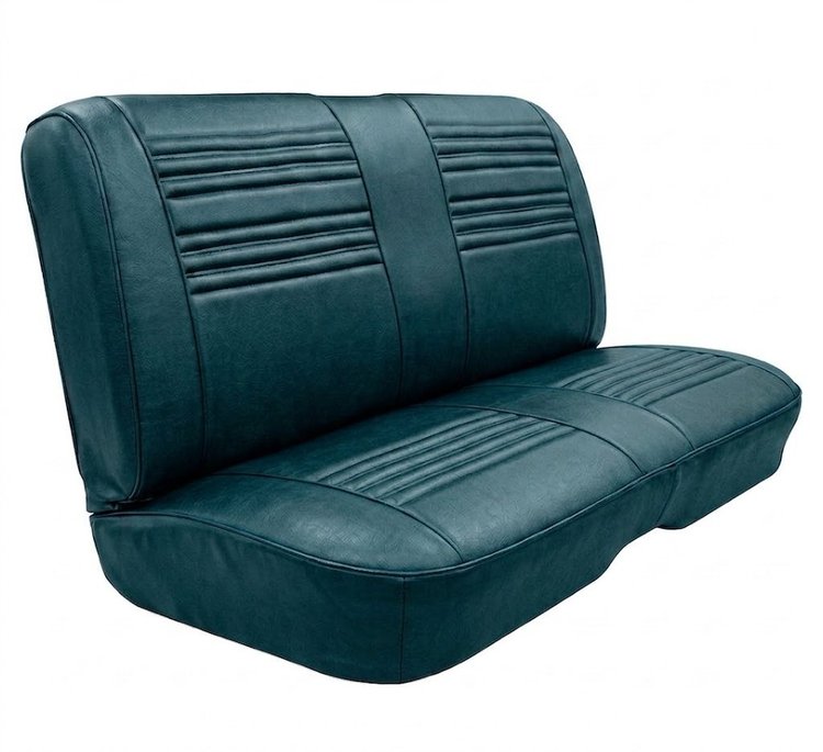Rear Bench Seat Upholstery Kit for 1967 Chevy Chevelle, Convertible [Madrid Grain Vinyl Bright Blue]