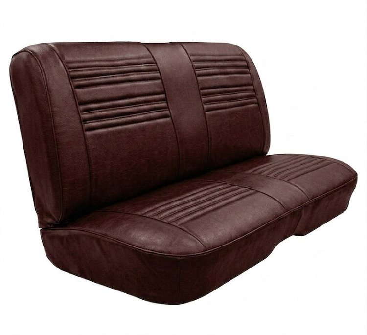 Rear Bench Seat Upholstery Kit for 1967 Chevy Chevelle, 4-Door Wagon [Madrid Grain Vinyl Red]