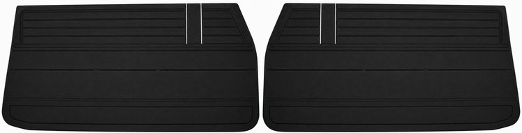 Front Standard Door Panel Set for 1968 Chevrolet Chevelle, El Camino, Fits all 2-Door Coupe (HT) & Convertible [Black]