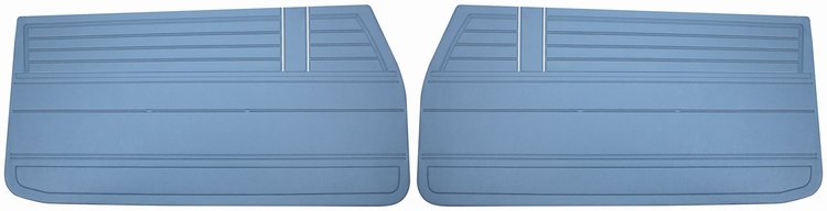 Front Standard Door Panel Set for 1968 Chevrolet Chevelle, El Camino, Fits all 2-Door Coupe (HT) & Convertible [Light Blue]