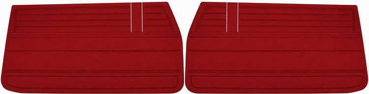 Front Standard Door Panel Set for 1968 Chevrolet Chevelle, El Camino, Fits all 2-Door Coupe (HT) & Convertible [Red]