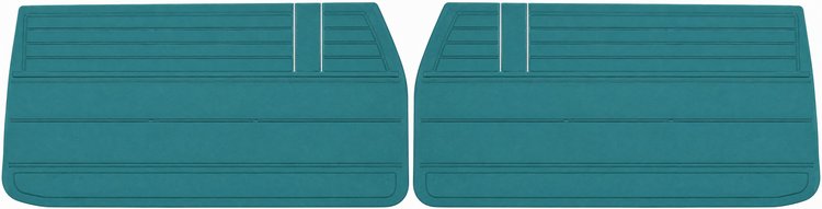 Front Standard Door Panel Set for 1968 Chevrolet Chevelle, El Camino, Fits all 2-Door Coupe (HT) & Convertible [Turquoise]