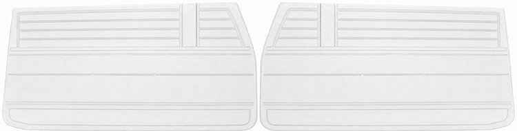 Front Standard Door Panel Set for 1968 Chevrolet Chevelle, El Camino, Fits all 2-Door Coupe (HT) & Convertible [White]