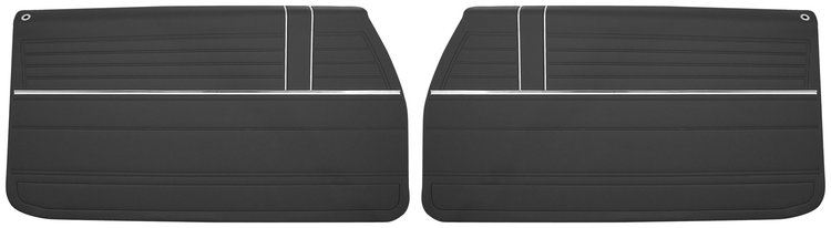Front Deluxe Door Panel Set for 1968 Chevrolet Chevelle [Black]