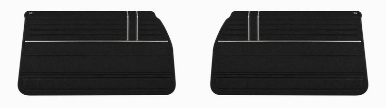 Front Deluxe Door Panel Set for 1968 Chevrolet El Camino [Black]